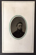 Antique Tintype Photo Handsome Young Man Mutton Chops Chinstrap Big Eyes - £18.38 GBP