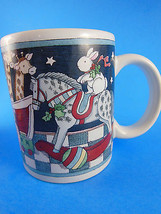 Susan Winget Christmas Mug Rocking Horse Ark Teddy Bears Doll elephant g... - $6.23