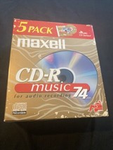 Maxell CD-R Music / 5 Pack / New / 74 MIN / For Audio Recording / CD-R74MU - $37.32