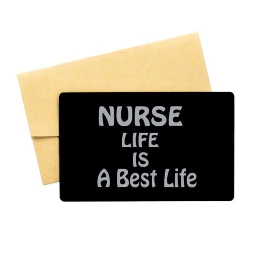 Funny Nurse Black Aluminum Card, Nurse Life is A Best Life, Best Nurse A... - $16.61
