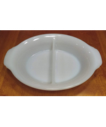 Vintage Fire-King 468 White Milk Glass Divided Oval Casserole Serving Di... - £17.29 GBP