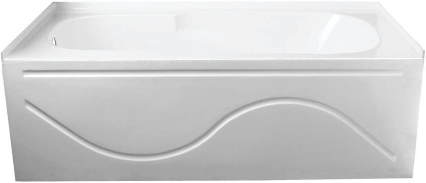 Kingston Brass Vtap603216L Aqua Eden Alcove Tub, 59-13/16"L X 32"W, 1/4"D, White - £621.55 GBP