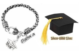 Graduation Grad Class of 2023 Silver Charm Bracelet Believe + Gift Box - £9.51 GBP