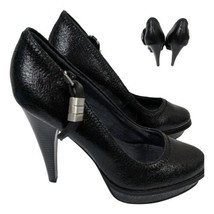 Calvin Klein Jeans Shoes Womans Size 7.5 Pumps Black Leather Stillettos ... - £32.58 GBP