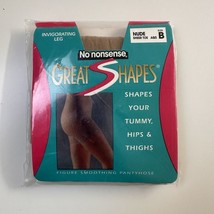 No Nonsense Vintage Great Shapes Pantyhose NEW SEALED Size B Nude Sheer Toe - £7.72 GBP