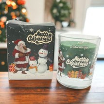 Soy Wax Christmas Candle -Cedar &amp; Teak Scented - 3.5&quot; Glass Jar - Decorative 8oz - £7.51 GBP