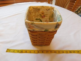 Longaberger Hand Woven Basket with cracked Insert 2000 6.25&quot; Wide X 8.5&quot; Tall - £30.57 GBP