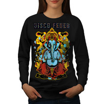 Wellcoda Disco Fever Elephant Womens Sweatshirt, Ganesha Casual Pullover Jumper - £23.05 GBP+