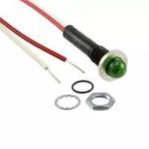 6091m512v panel mount indicator round 0.380&quot; led 12v wire green curus 60... - £8.04 GBP