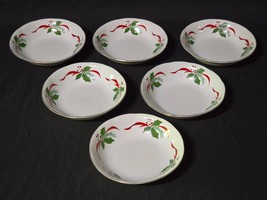 SOUTHINGTON By BAUM 5.25&quot; Dessert Bowl VICTORIAN HOLIDAY Poinsettia - Se... - $441.20 MXN