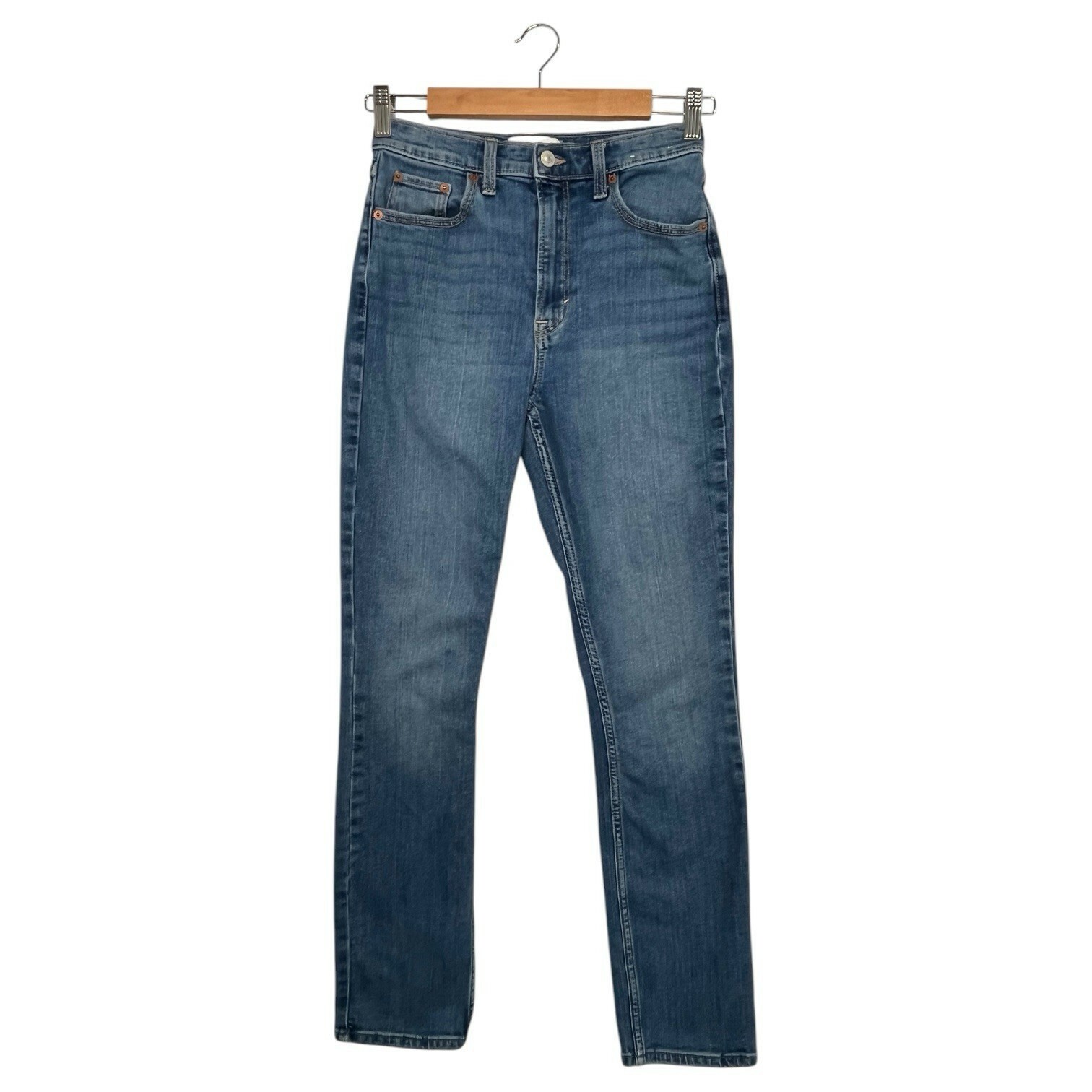 Abercrombie Fitch Jeans Womens 25 0R Blue The Slim Straight Ultra High R... - $34.64