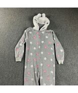 Saint Eve Pajama Girls Small 7/8 One Piece Zip Stars Gray Sherpa Hooded ... - $254.79 MXN