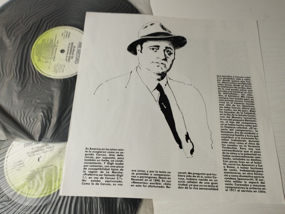 Beniamino Gigli No Te Olvides De Mi 1991 Five Record - 2 X LP Vinyl 12" VG/VG Item image 6
