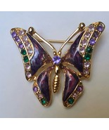 Butterfly Enameled Rhinestone brooch pin - €29,95 EUR