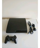 Sony PlayStation 3 PS3 Slim Console 320GB CECH-3001B w/ Controller, Tested! - $57.79