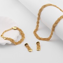 Gold Color Hollow Earrings Necklace Set Fashion Women Dubai Africa Punk Jeweller - £42.34 GBP