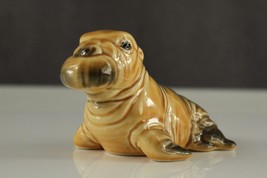 Vintage Signed Porcelain W Germany GOEBEL Brown WALRUS Animal Figurine 36534 - £16.49 GBP
