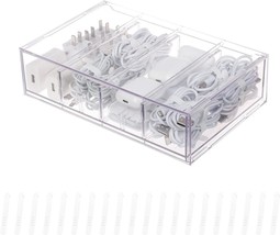 Yesesion Clear Plastic Cable Organizer Drawer With 4 Adjustable Compartm... - $41.94