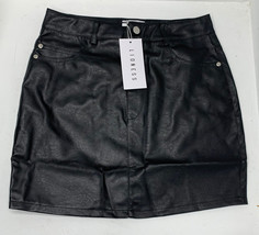 Lioness NWT thank you next mini skirt Black faux leather size 6 E3 - $23.98