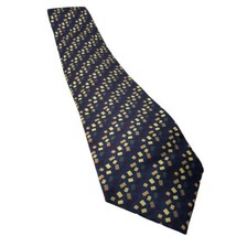 Do Re Collections Silk Mens Blue w Little Yellow Squares Stripe Pattern ... - £6.04 GBP