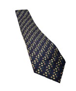 Do Re Collections Silk Mens Blue w Little Yellow Squares Stripe Pattern ... - £6.02 GBP