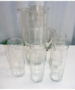 Vintage Blenko Glass 80 oz Cocktail Pitcher + 4 Glasses Bamboo Design - €136,78 EUR