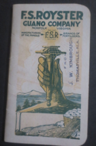VINTAGE F.S.ROYSTER GUANO COMPANY  TOLEDO, OHIO  ADVERTISING MEMO PAD 1921 - $8.42