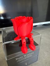 3D Printed Sitting Rose Figurine Articulated Legs Red Flower Desk Toy De... - $11.76