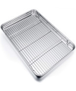 Extra Large Baking Sheet And Rack Set, Stainless Steel Cookie Sheet Bak - $71.99