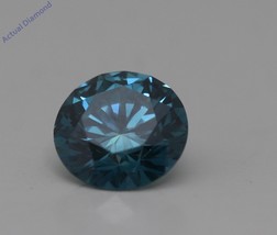 Round Cut Loose Diamond (0.57 Ct,Ocean Blue(Irradiated) Color,VS1 Clarity) - £529.10 GBP