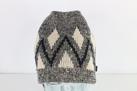 Vintage 70s Streetwear Distressed Wool Knit Winter Beanie Hat Cap Geometric USA - £23.23 GBP