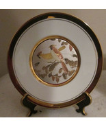 LAL Chokin Art Collection 24KT Gold Rim 6&quot; Plate With two Birds Signed - $39.58 CAD