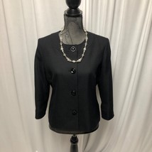 Covington Jacket Womens Medium Black Button Up Lined Blazer - £13.87 GBP
