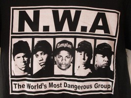  Ruthless Records NWA LineUp T-shirt HIPHOP EASY E DRE ICE CUBE Black Sz... - $13.06