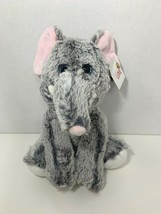 Kellytoy Seasons of Love plush gray elephant blue plastic eyes w/ tag pink ears - £9.77 GBP