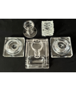 Mixed Lot of 5 Antique Clear Glass Inkwells - $61.71 CAD
