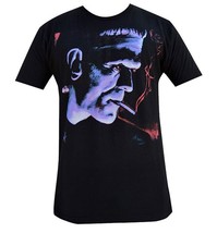Lowbrow Art Mike Bell Franky Smoking Frankenstein Men&#39;s Black T-shirt Ta... - $25.95