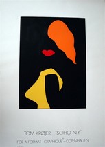 TOM KROJER &quot;Soho New York&quot; Abstract Woman Serigraph Poster 28&quot; x 20&quot; - £93.16 GBP