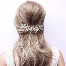 Pearl Rhinestone Leaf Bridal Hair Comb, Wedding Headpiece, Hair  Accesso... - £12.50 GBP