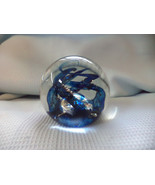 1990 Selkirk Glass Blue Spindrift Paperweight - £29.11 GBP