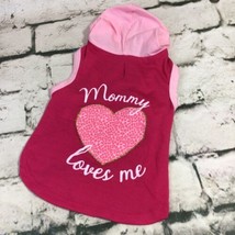 Simply Dog Apparent Mommy Loves Me Pink Valentines Shirt Size S 14”-17” New - £3.15 GBP