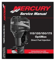 Mercury 115 135 150 175hp OptiMax Service Shop &amp; Repair Manual - $15.95