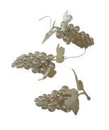 Ornaments Iridescent Grape Clusters Lucite Plastic Vintage Clear Set Of 3 - $20.19 CAD
