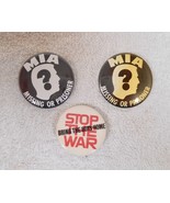 Stop The War ( Bring The Boys Home ) MIA  ~ Vietnam War Pins ( 3 PINS ) - £14.72 GBP