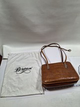 Vintage Brighton Brown Faux Croc Skin Clutch Purse Handbag - £17.08 GBP