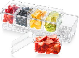 Lifewit Ice Chilled Condiment Caddy With 5 Containers(2.5 Cup),, Party G... - $32.93