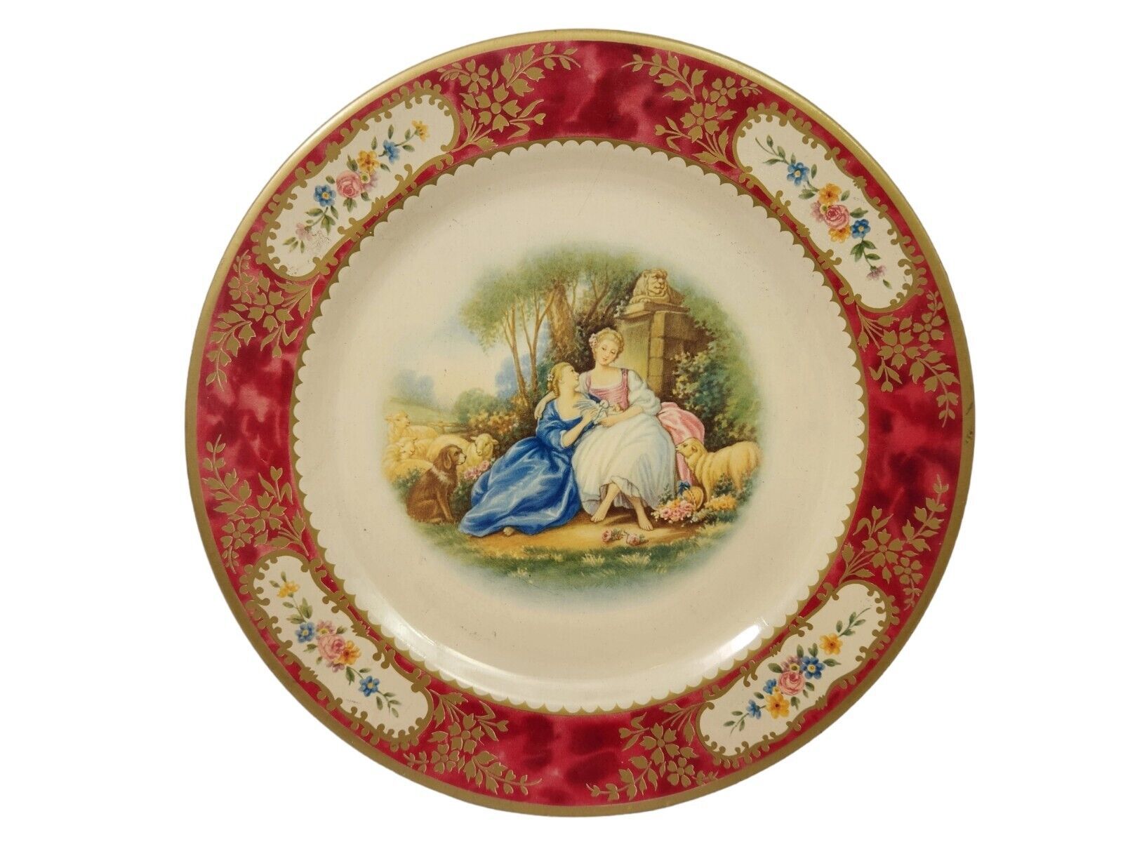 Primary image for Baret Ware Tin Litho Plate "The Love Letter" Made in England 10" Red Gold