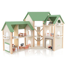 Wooden Corner Dollhouse Playset with 6 Rooms and 36 Pieces for Kids 3+ Y... - $4,362.40 MXN