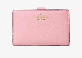 New Kate Spade Leila Medium Compact Bifold Wallet Leather Bright Carnation - £56.87 GBP