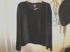 Vince Camuto Ribbed Velvet Black Sweatshirt NWT Sz L - £27.76 GBP